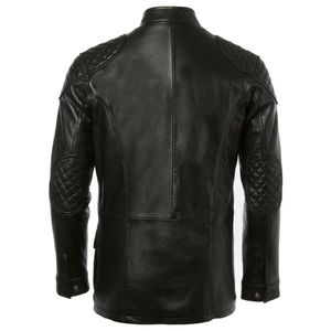 Veste en cuir pour homme à capuche 100% cuir véritable, chaude pour l'hiver, avec logo personnalisé imprimé sur le devant, service OEM disponible - Product Image 6