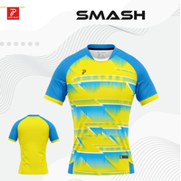 Maillot de badminton unisexe personnalisé pour adultes, col rond, manches courtes, léger, respirant, séchage rapide, tissu extensible, vêtements de sport