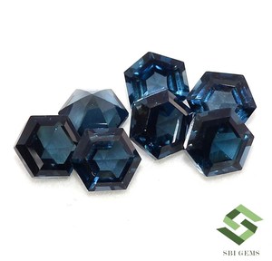 คุณภาพสูง5x5มม. ถึง10x10มม. 100% พลอยโทแพซสีฟ้าลอนดอนตัดทรงหกเหลี่ยมแบบหลวมราคาถูกพร้อมจัดส่งบุษราคัมสีฟ้า - Product Image 2