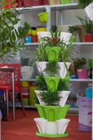 Pot de fleur suspendu hydroponique Vertical, Pot de fleur en plastique vert et blanc