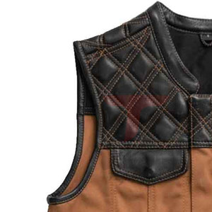 เสื้อกั๊กหนังแท้ผู้ชาย ฤดูใบไม้ร่วง สไตล์ลำลอง ระบายอากาศได้ดี แฟชั่นเสื้อนอก สินค้ามาใหม่ - Product Image 6