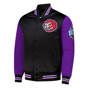 OEM 2025 chaqueta de béisbol universitaria de moda Satén de alto brillo Ajuste de gran tamaño bordado nombre de la escuela y pedido a granel y etiqueta privada - Product Image 5