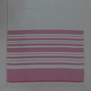 ผ้าฝ้าย 100% สีชมพูสีขาวตุรกีผ้าขนหนูชายหาด Fringes ธรรมดาด้านบนเทอร์รี่กลับแหวนนุ่มปั่นหรูหราคลาสสิกหนักน้ําหนัก - Product Image 2