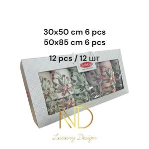 Hobby 6'50x85cm 6'30X50 12-Piece Embroidered Bath <b>Towel</b> Lily Set - Product Image 2