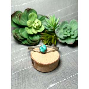 Emerald Valley Turquoise & Sterling Silver Cuff Bracelet Handmade by Navajo Artists Fashion Accessory - Product Image 1