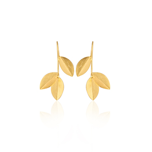 Pendientes Colgantes de Diseño con Hojas Chapadas en Oro Amarillo, Estilo Boho, 25 Pares, Regalo de Boda Único y Moderno, Pendientes Boho al por Mayor - Product Image 1