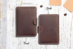 Handmade Genuine Leather <b>Family</b> <b>Passport</b> <b>Wallet</b> with Custom Monogram Button Closure Vintage Style RFID Blocking LFPH-0028 - Product Image 5