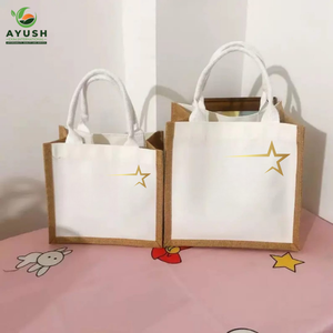 Bolsa de compras reutilizable y ecológica con logotipo y tamaño personalizados, hecha de yute para supermercados y centros comerciales. - Product Image 3