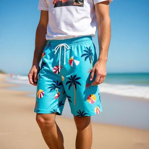 Pantalones cortos de sublimación de verano de secado rápido para hombre, ropa de playa, pantalones cortos con estampado de natación para hombre, pantalones cortos de sublimación de cintura con cordón alto para hombre - Product Image 1