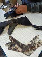 Mitaines de cyclisme personnalisées en cuir de vachette noir avec fourrure de lapin, écran tactile thermique, gants chauds pour femmes et filles, sports de plein air