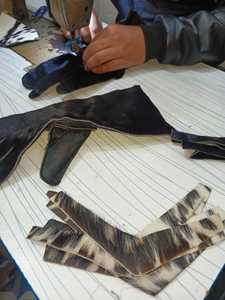 Guantes de Piel de Vaca Negra Personalizados con Lana de Angora, Guantes Cálidos de Piel para Mujer, Niñas, Deportes al Aire Libre, Guantes de Piel de Vaca - Product Image 3