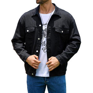 Vestes pour hommes Veste en jean vierge avec logo personnalisé Streetwear de couleur unie Hip Hop pour un look tendance et une tenue tendance - Product Image 1