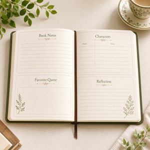 Diario de Lectura Personalizado LABON, Cuaderno de Tapa Dura con Cubierta Botánica Bordada, Notas, Frases Favoritas, Páginas de Reflexión - Product Image 3