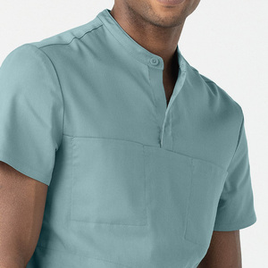 Haut de récurage pour hommes de haute qualité avec broderie d'impression de logo personnalisé et options d'étiquettes uniforme médical léger pour le travail - Product Image 2