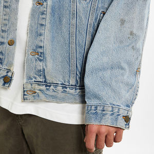 Chaqueta vaquera para hombre de último diseño 2025, manga larga, un solo botón con cuello levantado, venta al por mayor en blanco para la temporada de invierno - Product Image 6