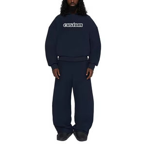 100% coton blanc Jogging 2 pièces ensembles Baggy Boxy poids lourd surdimensionné à capuche et survêtement ensemble hommes survêtements survêtements personnalisés survêtements - Product Image 4
