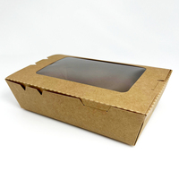 Boîte à lunch en papier alimentaire, boîte à lunch jetable en papier kraft, boîte à salade pour aliments délicieux à emporter