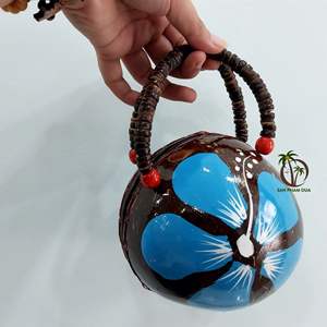 กระเป๋าถือหนังมะพร้าวแฮนด์เมดไม่เหมือนใครสำหรับสุภาพสตรีวินเทจและดีไซน์แฟชั่นมีซิปปิดโลโก้ตามสั่งจากเวียดนาม - Product Image 1