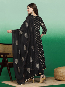 Elegantes Kurtis Rama de Algodón Puro, Estilo Anarkali, Salwar Kameez con Bordado, Última Moda Étnica, Trajes Palazzo de Verano - Product Image 4