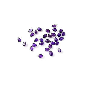 Cabochons en améthyste naturelle calibrés, taille poire, facettés, pierres précieuses en vrac, 3x5mm et 6x4mm, couleur verte, hauteur 8mm, certifiés IGI - Product Image 2