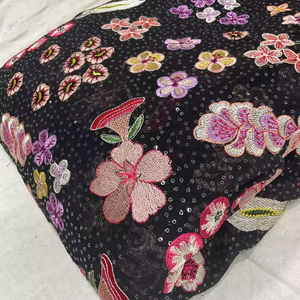 Tela de Georgette bordada para trabajar la banda de rodadura, ropa bordada de primera calidad y material de decoración - Product Image 1