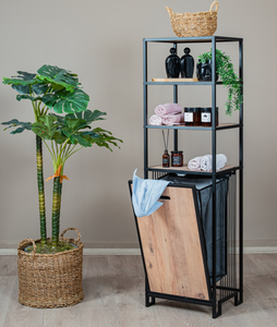 Cesto para Ropa Sucia, Mueble para Ropa Sucia, Cesto para Ropa Sucia con Estantes, Organizador de Ropa Sucia Metálico de 4 Niveles - Product Image 3
