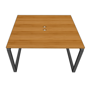 Minimalist Bamboo 2-person L-shaped Office <b>Desk</b> 120x120cm with Iron Legs - Product Image 6