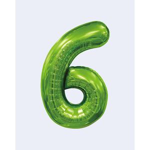 Party Love Balloon Numero <b>Verde</b> N6 100 Cm 12 Pcs <b>Bag</b> - Product Image 1