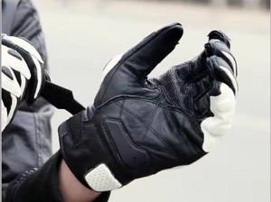 Gants chauffants d'hiver en cuir véritable Batterie électrique rechargeable Gants de moto en cuir de course avec chauffage - Product Image 3