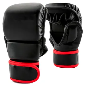 PU皮革比赛产品黑色和红色个性化产品拳击穿空手道拳击手套由帕夏国际