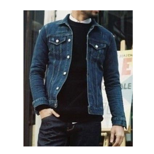 Veste en jean décontractée OEM pour hommes Manteau boutonné d'automne avec design surdimensionné - Product Image 2