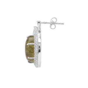 Boucles d'oreilles en or 18 carats plaqué or avec perles et diamants pour mariage en platine - Product Image 2
