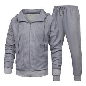 Conjuntos Deportivos Casuales de Felpa al por Mayor, Conjunto de 2 Piezas Personalizado para Gimnasio y Fitness, Chaqueta y Pantalones de Talla Grande con Diseño Estampado - Product Image 1