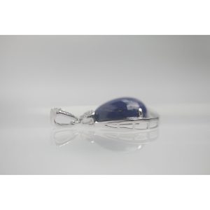 Pendentif en lapis-lazuli plaqué rhodium, bijoux en alliage de zinc - Product Image 4