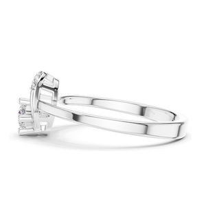 Bague en diamant de laboratoire en forme de fer à cheval 0,183 CT pour femme, diamants CVD VVS-VS EF, or 18 carats, 14 carats, 10 carats et argent 925, rose, jaune - Product Image 4