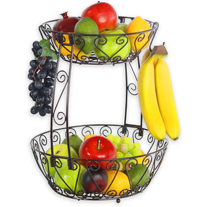 Panier à fruits de comptoir à 2 niveaux, rangement, finition bronze - Product Image 4