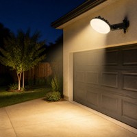 Lampe de grange LED 100W du crépuscule à l'aube, lumière de sécurité étanche IP65 avec cellule photoélectrique, CCT réglable 3500K/4000K/5000K, montage mural