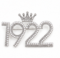 Broche de revers personnalisée Sigma Gamma Rho 1922 avec lettres et chiffres en cristal, 4 styles, perles et strass, couronne, pour sororité grecque