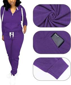 Chándales con capucha de talla grande de algodón 100% para mujer, conjuntos estampados transpirables para la temporada de primavera - Product Image 1