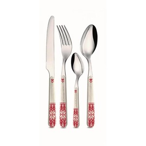 Juego de 5 cubiertos de acero inoxidable, ideal para utensilios de cocina, regalo de mesa, cubiertos con acabado plateado para el hogar, mango de lujo - Product Image 4