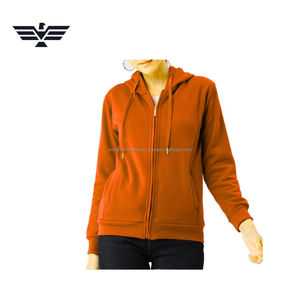 Women's <b>Black</b> Full-Zip Hooded Sweatshirt 100% Cotton Knitted Regular Length Breathable Winter Wear Anti-Pilling <b>Fleece</b> Casual - Product Image 6