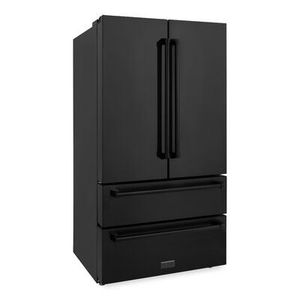 High-Quality 36inch 22.5 cu. ft. French Door <b>Refrigerator</b> with IceMaker in Black StainlessSteel RFM-36-BS - Product Image 2