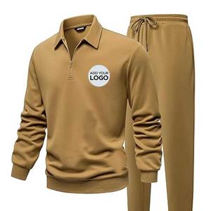 <b>men's</b> Tracksuits 2 Piece Casual Athletic Sweatsuit <b>Quarter</b> <b>Zip</b> Pullover Long Sleeve Running Sport Tracksuits - Product Image 2