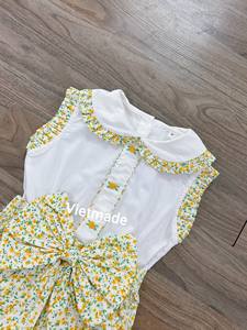 Hot Sale Rompers Girls Fly Sleeve Floral Printed Romper Toddler <b>Bow</b> Knot Jumpsuit Outfits Flower <b>Pink</b> ODM Clothin - Product Image 5