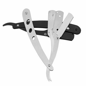 Maquinilla de afeitar recta de dólar dorado con logotipo personalizable de acero inoxidable de alta calidad - Product Image 2