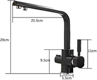 Robinet de cuisine en laiton avec bec pivotant à 360 degrés, design classique moderne, eau chaude et froide, acier inoxydable, 3 voies