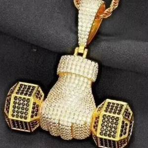 Pendentif en argent sterling 925 avec diamant noir et diamant blanc Moissanite - Product Image 1