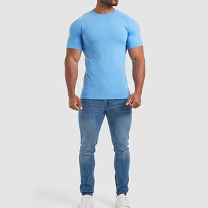 เสื้อยืดแขนสั้นสำหรับผู้ชาย, เสื้อยืดผ้าฝ้าย100% สำหรับใส่ไปยิมฟิตเนสกีฬาผ้าถักพร้อมโลโก้หน้าสำหรับใส่วิ่ง - Product Image 5