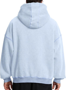Streetwear personnalisé pull à capuche épais et surdimensionné sans ficelle pour hommes solide 100% coton hiver décontracté - Product Image 2