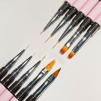 Pincel Profesional para Uñas de Doble Cabeza, para Delinear, Pintar Flores en Gel, Herramientas de Arte para Manicura, de Plástico